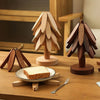 Wooden Tree-Shaped Foldable Trivet – Heat-Resistant Table Stand - Clarify.pk