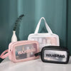 3-Piece Clear Travel Toiletry Bag Set – PVC Waterproof Makeup Pouch (Random Color Set) - Clarify.pk