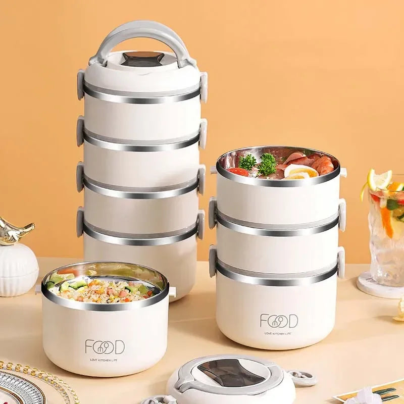 Japanese Multi-Layer Stainless Steel Bento Lunch Box