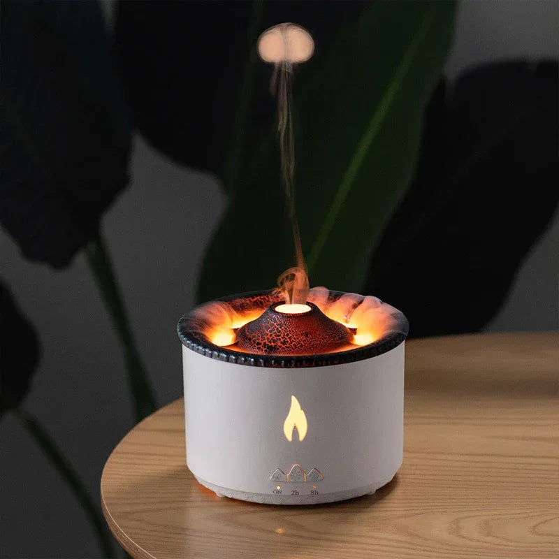 Premium Volcano Flame Humidifier – LED Fire Mist Aroma Diffuser - Clarify.pk