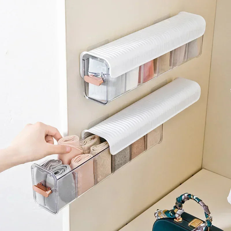 Wall-Mounted Transparent Storage Box – Multi-Purpose Organizer for Closet & Kitchen - Clarify.pk
