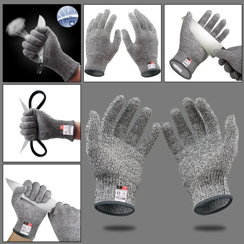 Clearance_Grade 5 Cut Resistant Gloves Kitchen HPPE Scratch Resistant Glass Cutting Safety Protection for Gardeners_Continuous u
