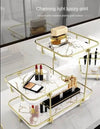 Luxury 2-Tier Marble Style Cosmetics Organizer