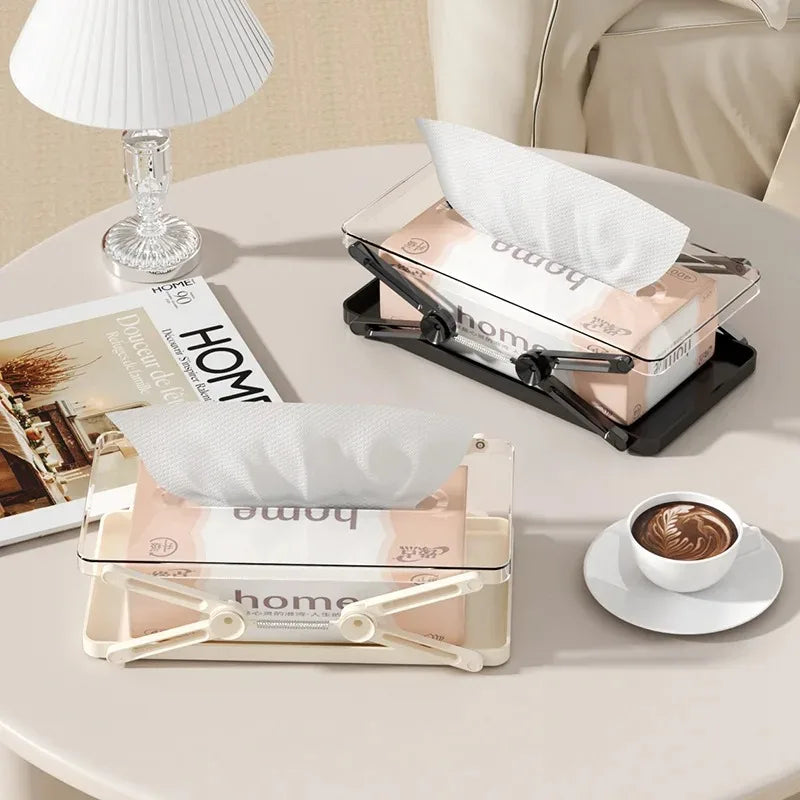 2025 New Liftable Drawer Organizer Creative Spring Drawer Box Living Room Bedroom Dining Room Household Paper Towel Box