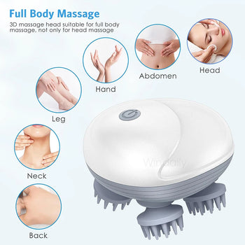 Electric Scalp Head Massager Kneading Vibrating Device Health Care Shoulder Neck Leg Arm Deep Tissue Massage Cat Pet Massager