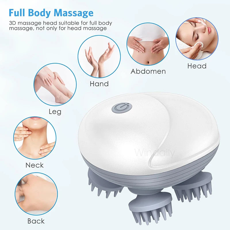Electric Scalp & Body Massager – Deep Kneading Relief