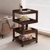 Modern Z-Frame 3-Tier Wooden Side Table Trolley
