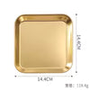 Luxury Square Stainless Steel Serving Plate (14cm) – Premium Matte Gold Appetizer