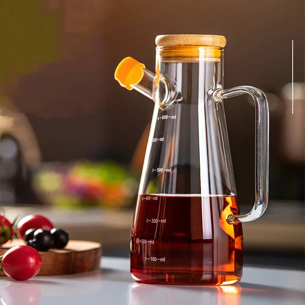 Oil Pouring Pot – Heat-Resistant Glass Seasoning Bottle - Clarify.pk