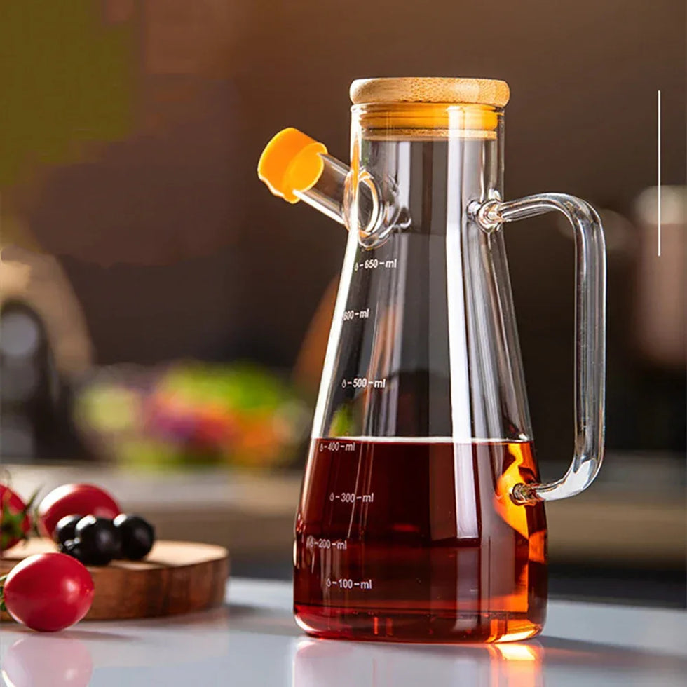 Oil Pouring Pot – Heat-Resistant Glass Seasoning Bottle - Clarify.pk