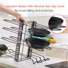 Heavy-Duty 8-Tier Adjustable Pot and Pan Organizer Rack
