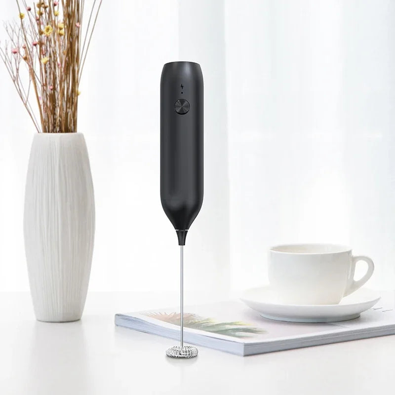 Rechargeable الیکٹرک دودھ Frother - سٹینلیس سٹیل کافی فوم میکر