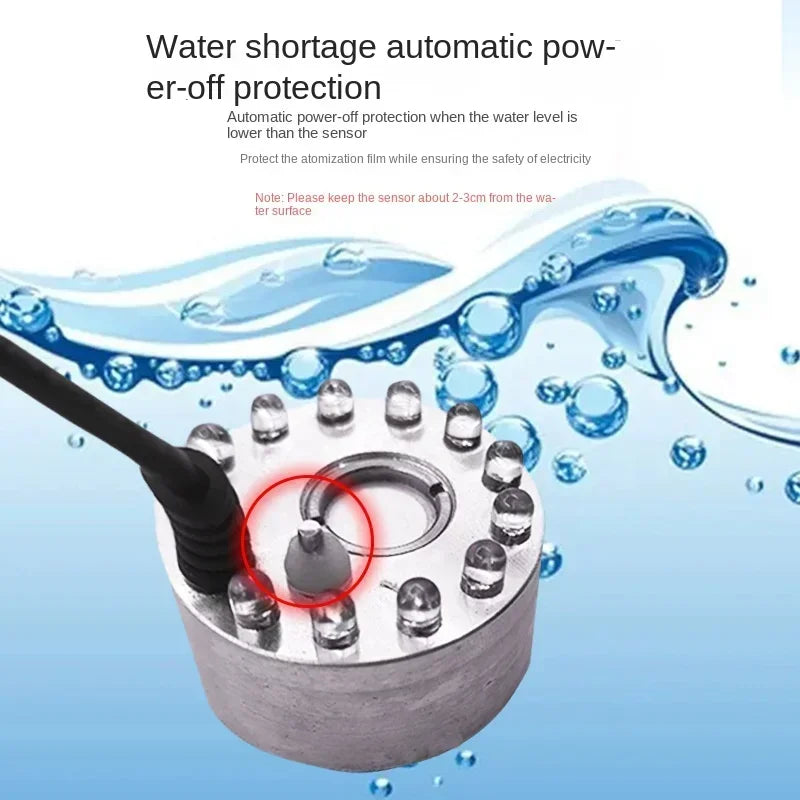 Seven Colour Lights Ultrasonic Sprayer 12 LED Home Air Humidifier Aquarium Fountain Pond Landscape Fogger Mist Mister