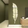 Modern Silver 3D Leaf Acrylic Mirror Wall Decor Stickers