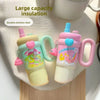 Large Cartoon Straw Cup – Insulated Water Bottle (Random Color) - Clarify.pk