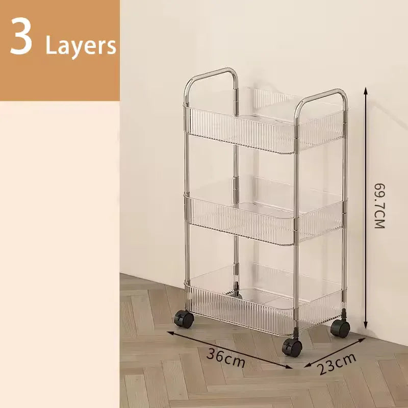 Luxury Acrylic Utility Trolley with Wheels - Clarify.pk