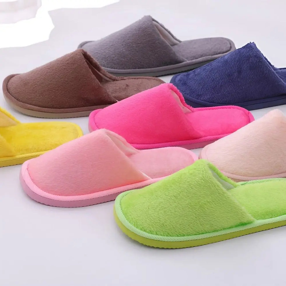 Non-Slip Winter Home Slippers – Warm & Fluffy Comfort (Random color)