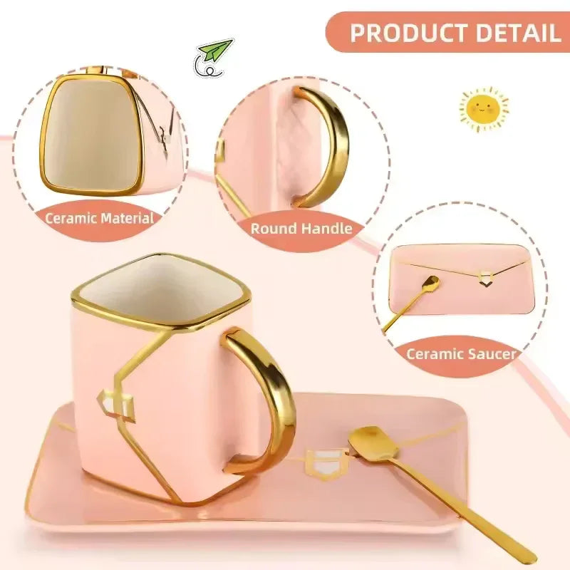 Handbag Coffee Mug with Tray & Spoon – Gift Box Set (Random) - Clarify.pk