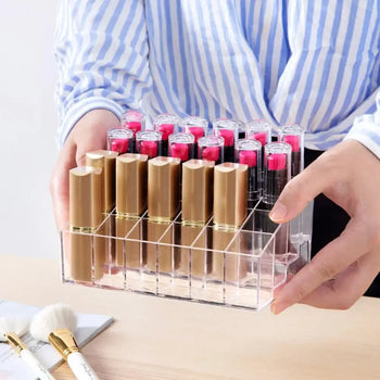 24 Slot Lipstick Holder – Acrylic Makeup Organizer - Clarify.pk