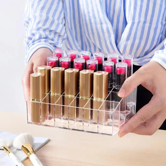 24 Slot Lipstick Holder – Acrylic Makeup Organizer