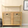 Premium Double-Section Bamboo Laundry Hamper & Storage Rack