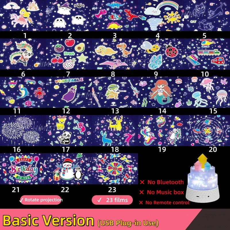 23 in 1 Castle Projector Nightlight Galaxy Star Remote Projection Light Rotating LED Light Birthday Christmas Gifts Room Decor