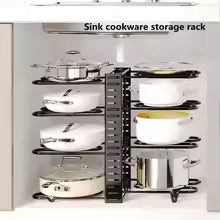 Heavy-Duty 8-Tier Adjustable Pot and Pan Organizer Rack