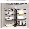 Heavy-Duty 8-Tier Adjustable Pot and Pan Organizer Rack