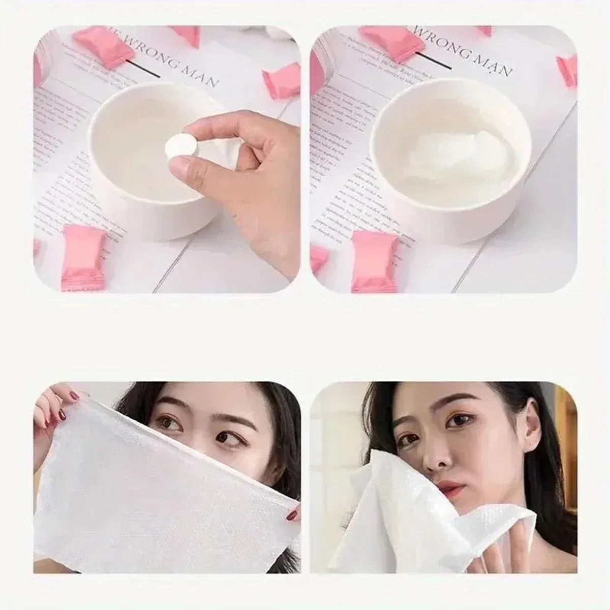 پورٹ ایبل ڈسپوزایبل چہرے کی دیکھ بھال کے تولیے - 20pcs نرم سفری چہرے کے کپڑے