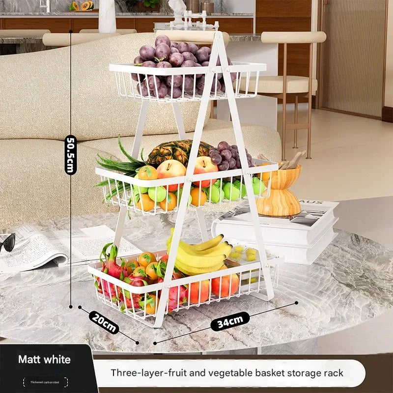 Premium Metal Fruit Basket – Multi-Layer Storage Rack for Kitchen & Home - Clarify.pk
