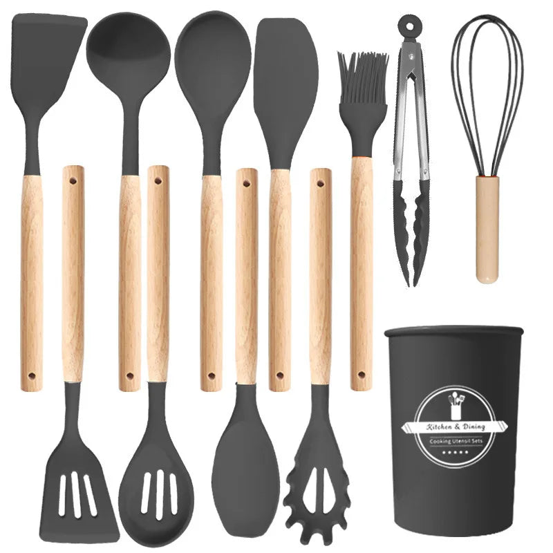 12-Piece Silicone Utensil Set – Non-Stick Professional Cooking Tools