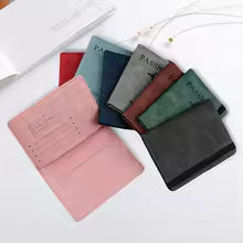 Men’s Premium PU Leather Travel Passport Wallet – Multi-Functional Card Holder & Passport Purse for Business Travel & Document Organization