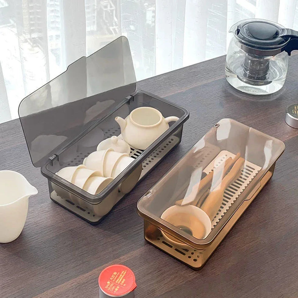 Acrylic Transparent Spoon Box – Cutlery Storage Organizer - Clarify.pk