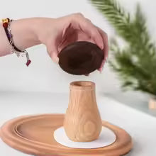 Mushroom-Style Wooden Salt & Pepper Shaker Dispenser
