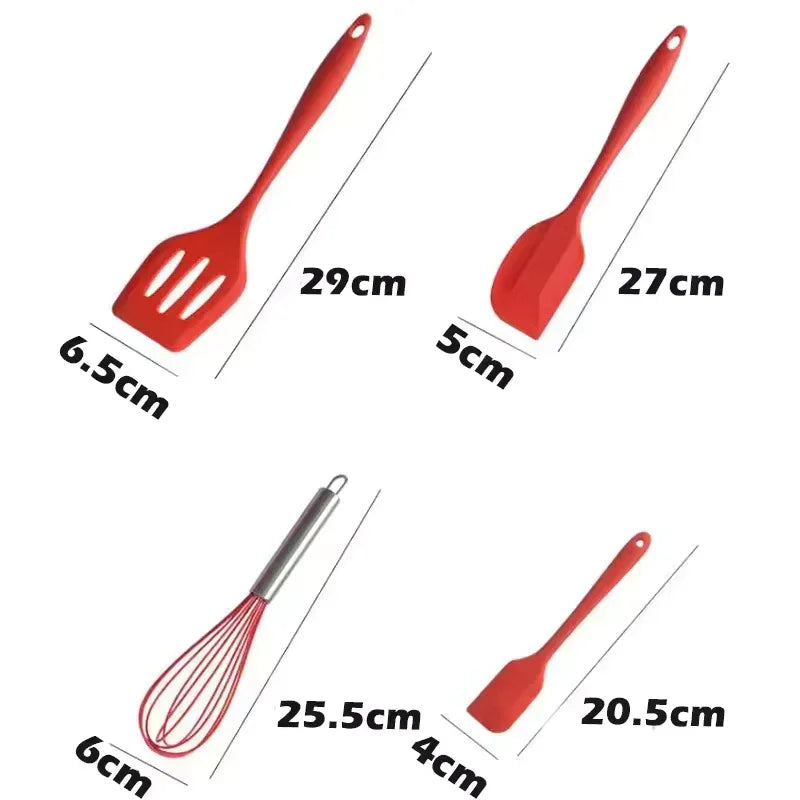 5-Piece Silicone Baking Tool Set – Scraper, Oil Brush, Shovel & Egg Beater (Random Color)