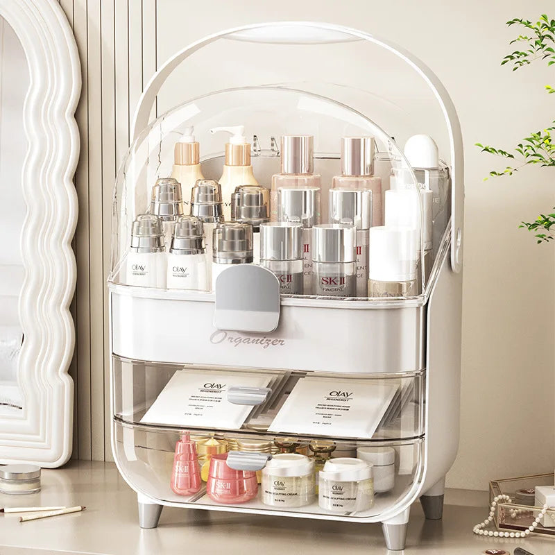 Large Capacity Dustproof Cosmetic & Skincare Organizer