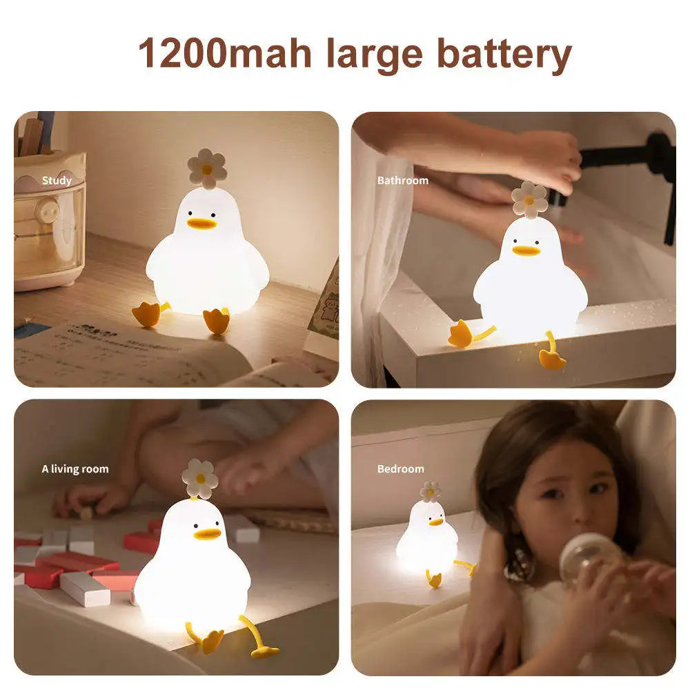 Duck LED Night Light – USB Rechargeable Silicone Lamp