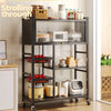 Foldable Multi-Layer Snack Rack & Floor Trolley | Stainless Steel Storage Organizer
