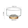 Japanese Style Glass Fruit Plate Holder with Wood Base - Clarify.pk