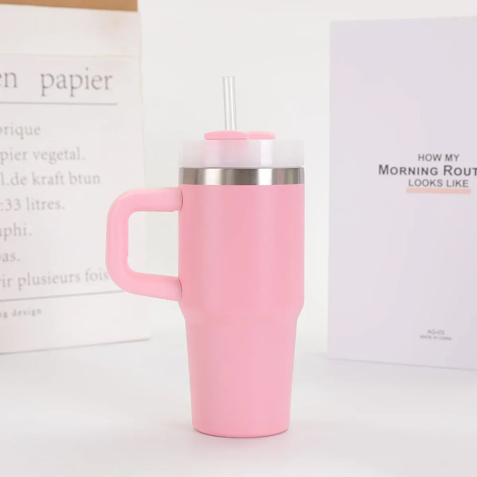 Stanley-Style Mini 40oz Plain Tumbler – Durable & Sleek (Random color) - Clarify.pk