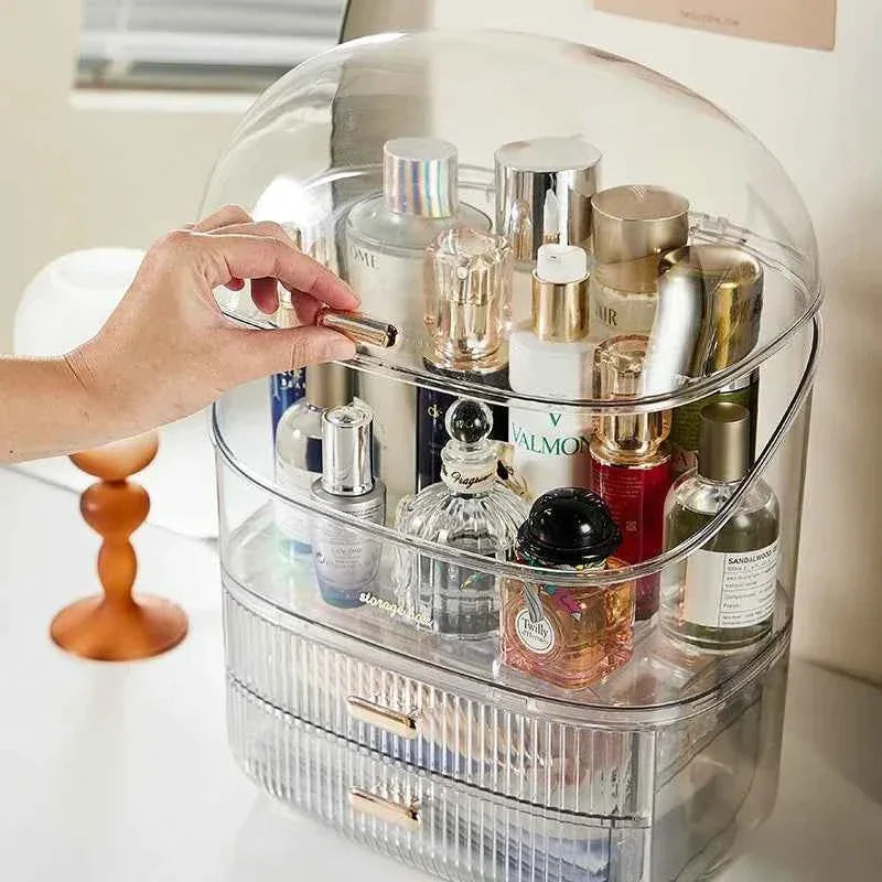Transparent Makeup Organizer - Desk Makeup Organizer Box - Clarify.pk
