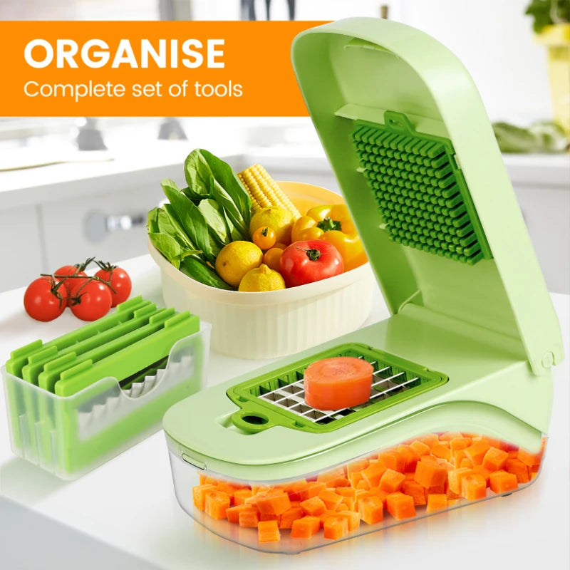14/16 in 1 Multifunctional Vegetable Chopper Handle Food Grate Food Chopper Vegetable Slicer Dicer Cut Kitchen Items cocina