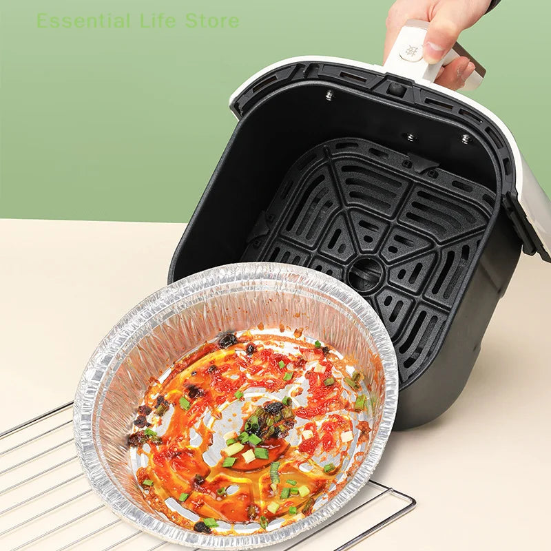 Aluminum Foil Round Disposable Plate Set - Pack of 10