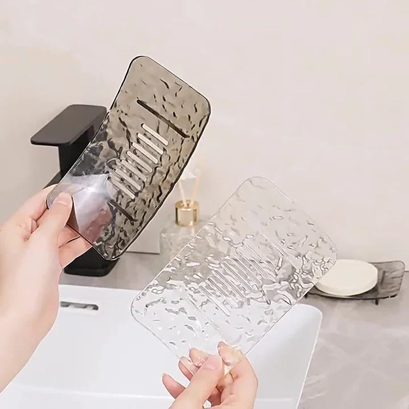 Transparent Glacier-Patterned Luxury Soap Holder
