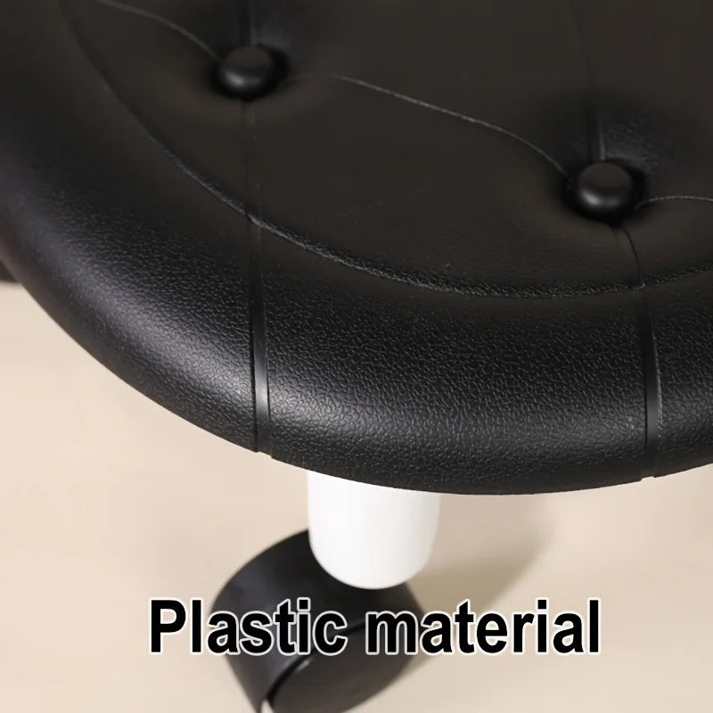 Rolling Low Stool with Wheels - Durable Plastic Oval Footstool, 360° Casters - Perfect for Entryway Shoe Changing, Bathroom