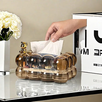 Acrylic Bubble Tissue Box – With out Bow & (Random Colour ) - Clarify.pk