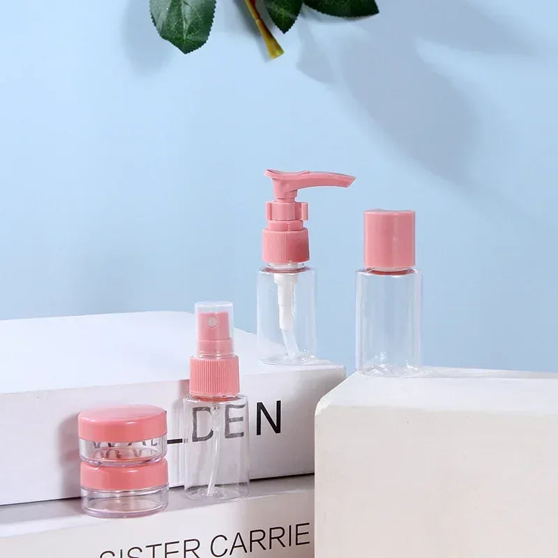 5PCS Travel Mini Cosmetic Cream Pot Set – Transparent Containers (Random Color) - Clarify.pk