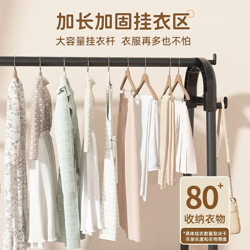 Minimalist Heavy Duty Clothing Stand with Bottom Storage & Wheels