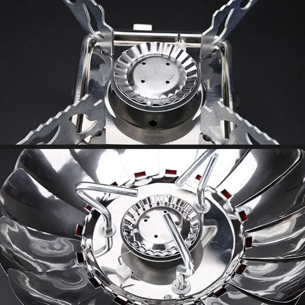 Mini Portable Outdoor Gas Stove – Folding Camping Burner for Hiking & BBQ - Clarify.pk