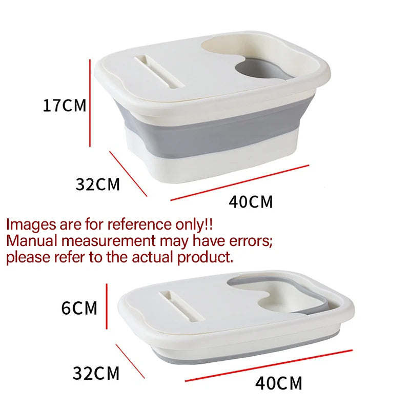 Foldable Footbath Massage Bucket Pedicure Bucket Folding Basin Foot Bowl Plastic Tub Spa Foot Bath Bathtub BXLP02